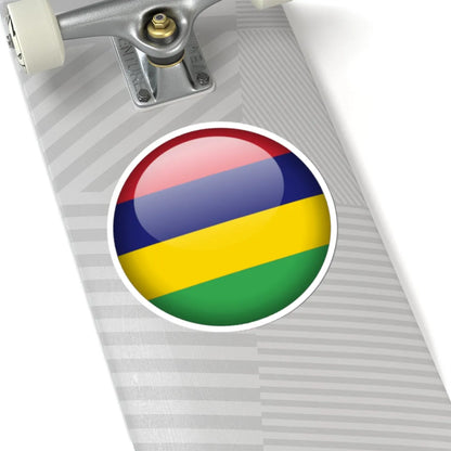 Flag orb Mauritius (Mauritius) STICKER Vinyl Kiss-Cut Decal - The Sticker Space
