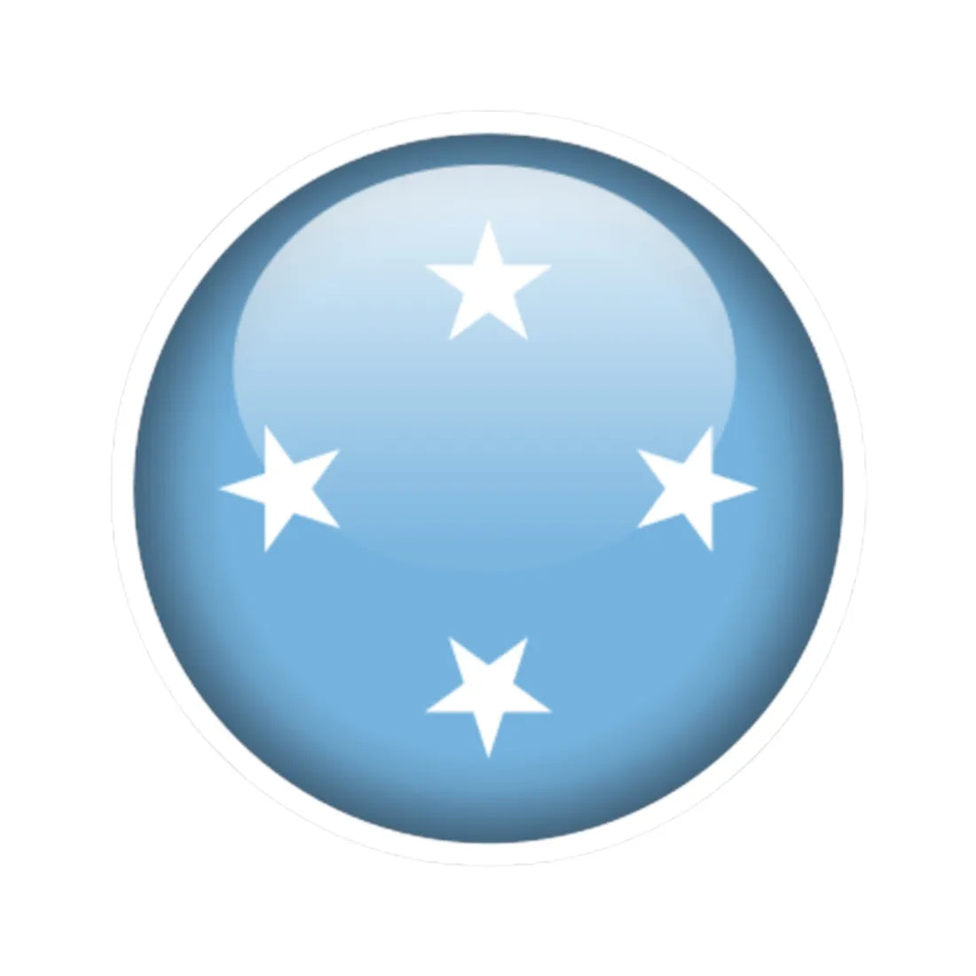 Flag orb Micronesia (Micronesia) STICKER Vinyl Kiss-Cut Decal 2 Inch White - The Sticker Space