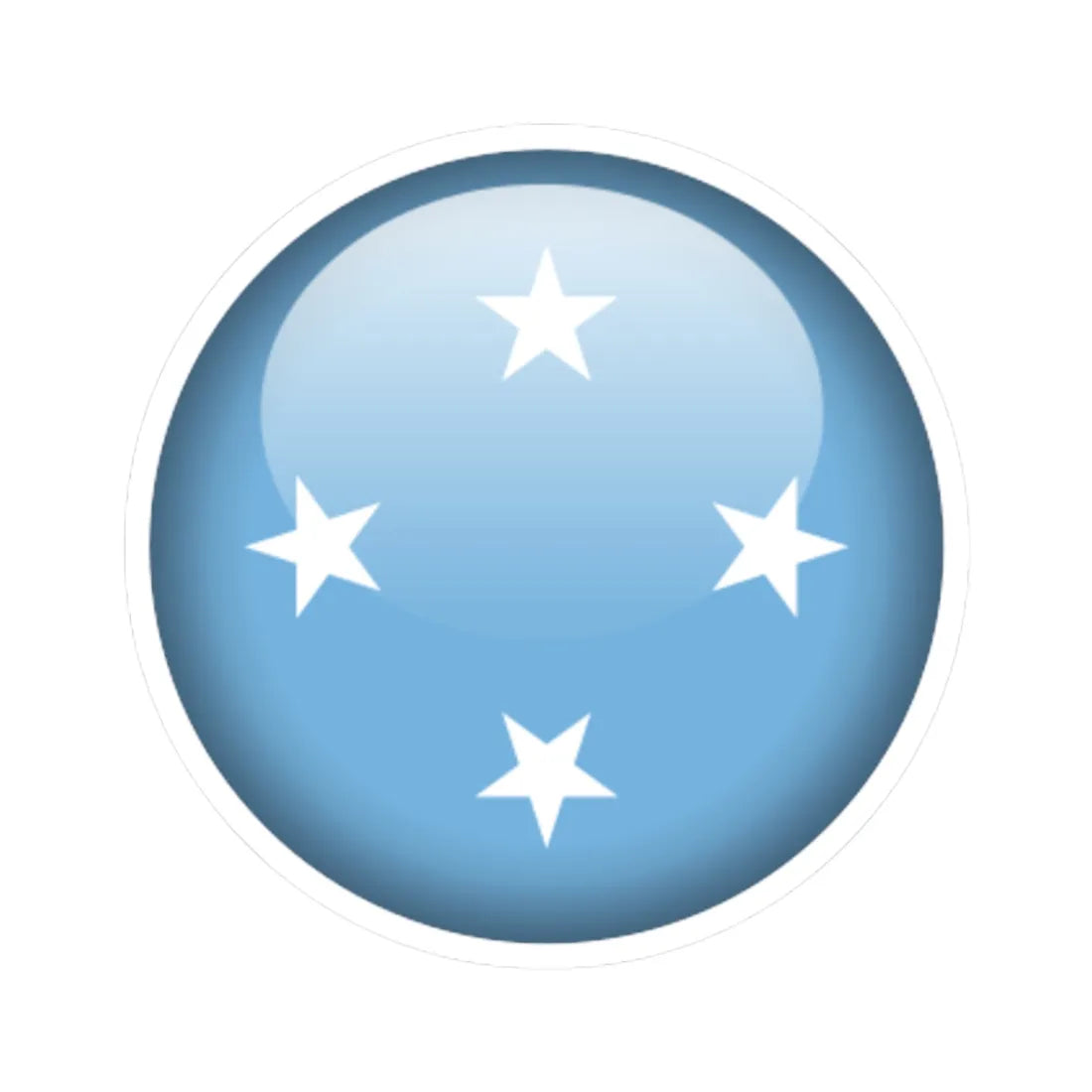 Flag orb Micronesia (Micronesia) STICKER Vinyl Kiss-Cut Decal 3 Inch White - The Sticker Space