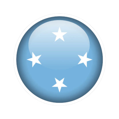 Flag orb Micronesia (Micronesia) STICKER Vinyl Kiss-Cut Decal 3 Inch White - The Sticker Space