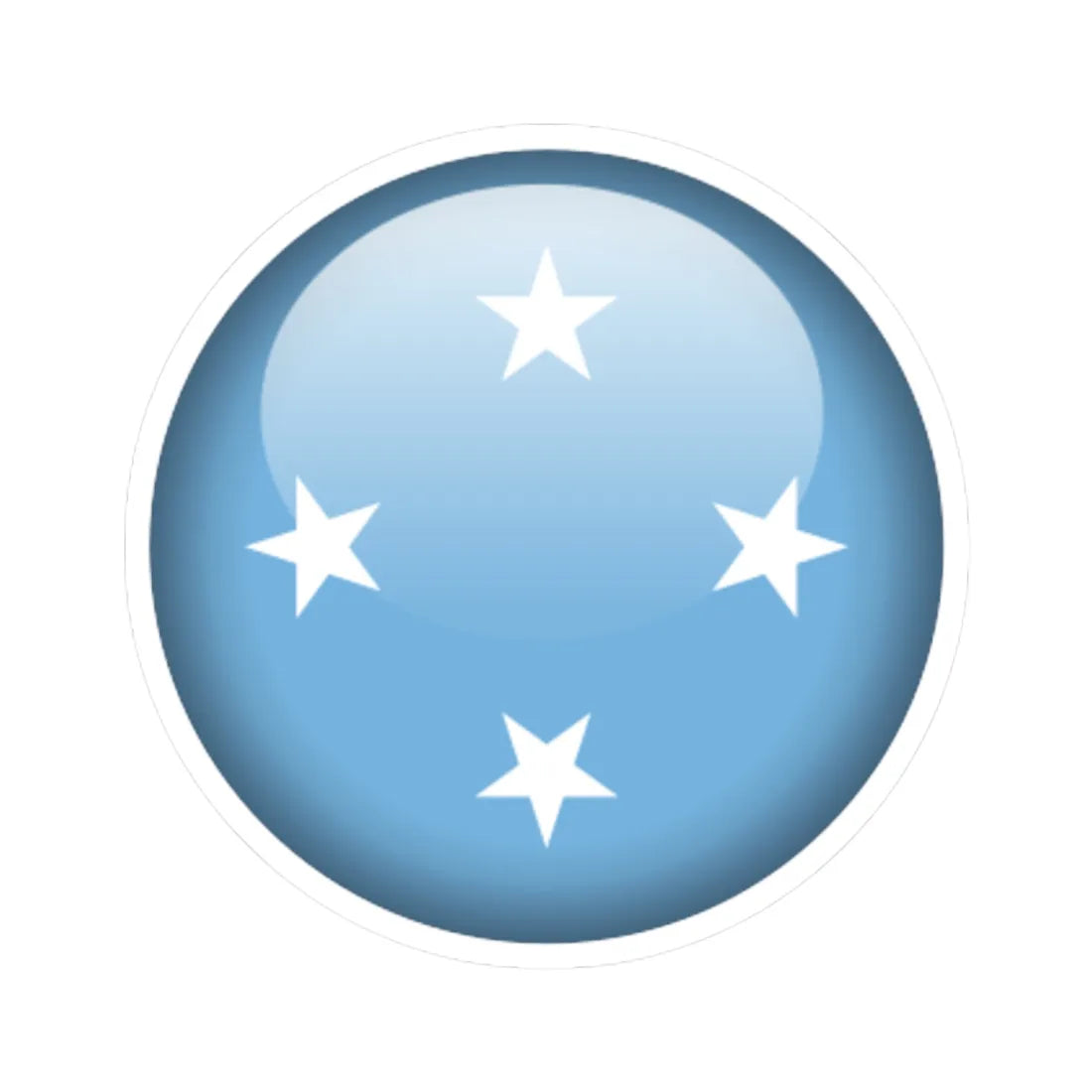 Flag orb Micronesia (Micronesia) STICKER Vinyl Kiss-Cut Decal 4 Inch White - The Sticker Space