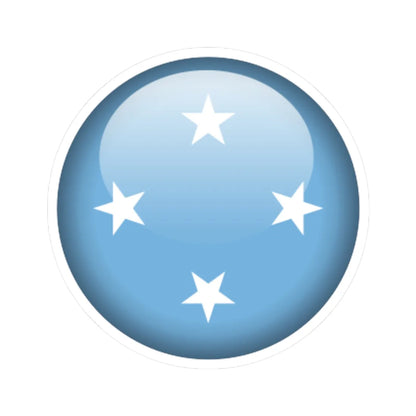 Flag orb Micronesia (Micronesia) STICKER Vinyl Kiss-Cut Decal 4 Inch White - The Sticker Space