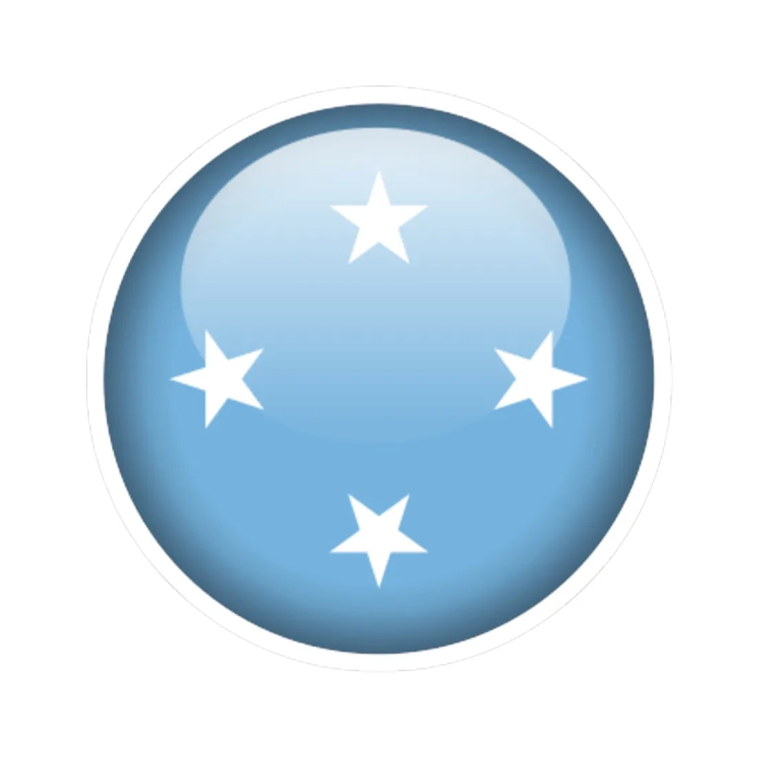 Flag orb Micronesia (Micronesia) STICKER Vinyl Kiss-Cut Decal 6 Inch White - The Sticker Space