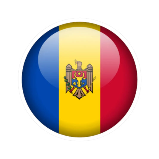 Flag orb Moldova (Moldova) STICKER Vinyl Kiss-Cut Decal 2 Inch White - The Sticker Space