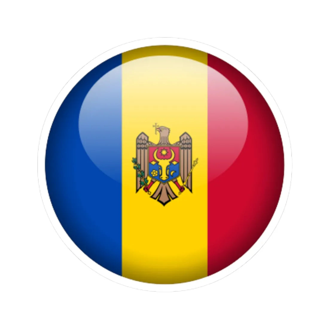 Flag orb Moldova (Moldova) STICKER Vinyl Kiss-Cut Decal 4 Inch White - The Sticker Space