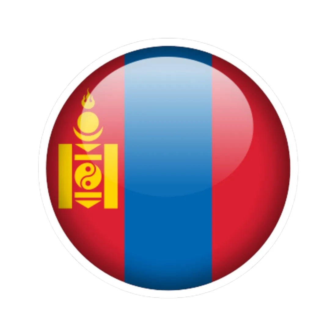 Flag orb Mongolia (Mongolia) STICKER Vinyl Kiss-Cut Decal 4 Inch White - The Sticker Space