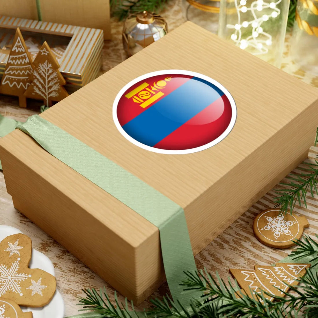 Flag orb Mongolia (Mongolia) STICKER Vinyl Kiss-Cut Decal - The Sticker Space