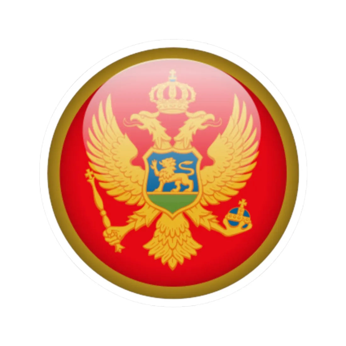 Flag orb Montenegro (Montenegro) STICKER Vinyl Kiss-Cut Decal 2 Inch White - The Sticker Space
