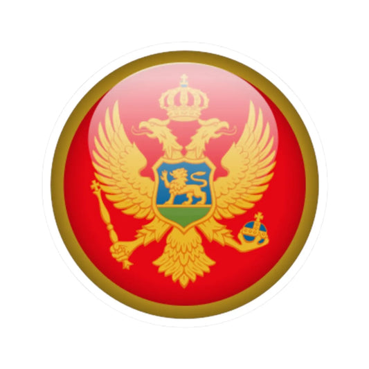 Flag orb Montenegro (Montenegro) STICKER Vinyl Kiss-Cut Decal 2 Inch White - The Sticker Space