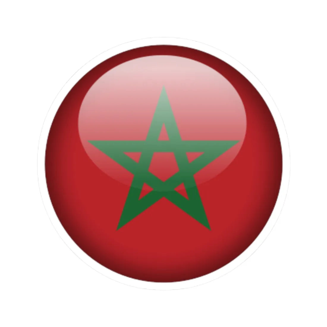 Flag orb Morocco (Morocco) STICKER Vinyl Kiss-Cut Decal 2 Inch White - The Sticker Space