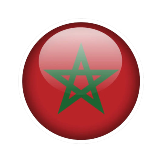Flag orb Morocco (Morocco) STICKER Vinyl Kiss-Cut Decal 2 Inch White - The Sticker Space