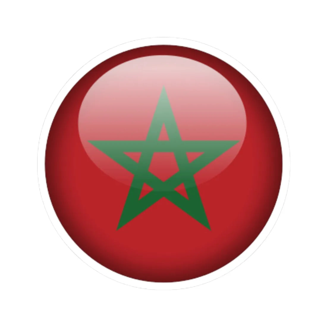 Flag orb Morocco (Morocco) STICKER Vinyl Kiss-Cut Decal 3 Inch White - The Sticker Space