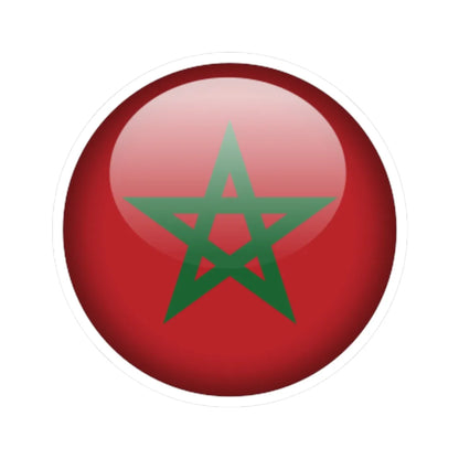 Flag orb Morocco (Morocco) STICKER Vinyl Kiss-Cut Decal 4 Inch White - The Sticker Space