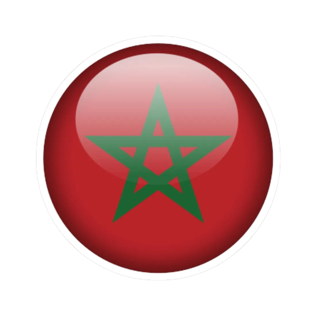 Flag orb Morocco (Morocco) STICKER Vinyl Kiss-Cut Decal 6 Inch White - The Sticker Space