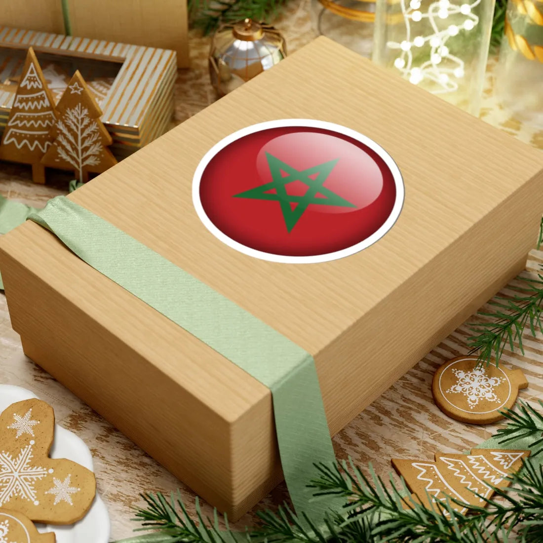 Flag orb Morocco (Morocco) STICKER Vinyl Kiss-Cut Decal - The Sticker Space