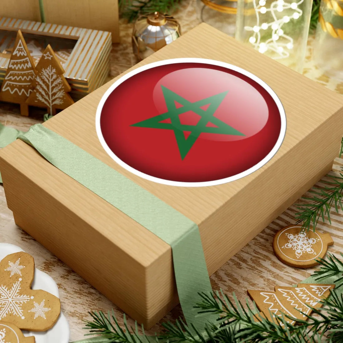 Flag orb Morocco (Morocco) STICKER Vinyl Kiss-Cut Decal - The Sticker Space