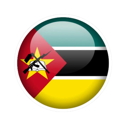 Flag orb Mozambique (Mozambique) STICKER Vinyl Kiss-Cut Decal 3 Inch White - The Sticker Space
