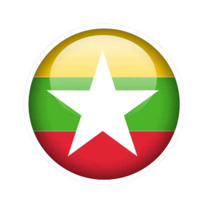 Flag orb Myanmar (Myanmar) STICKER Vinyl Kiss-Cut Decal 3 Inch White - The Sticker Space