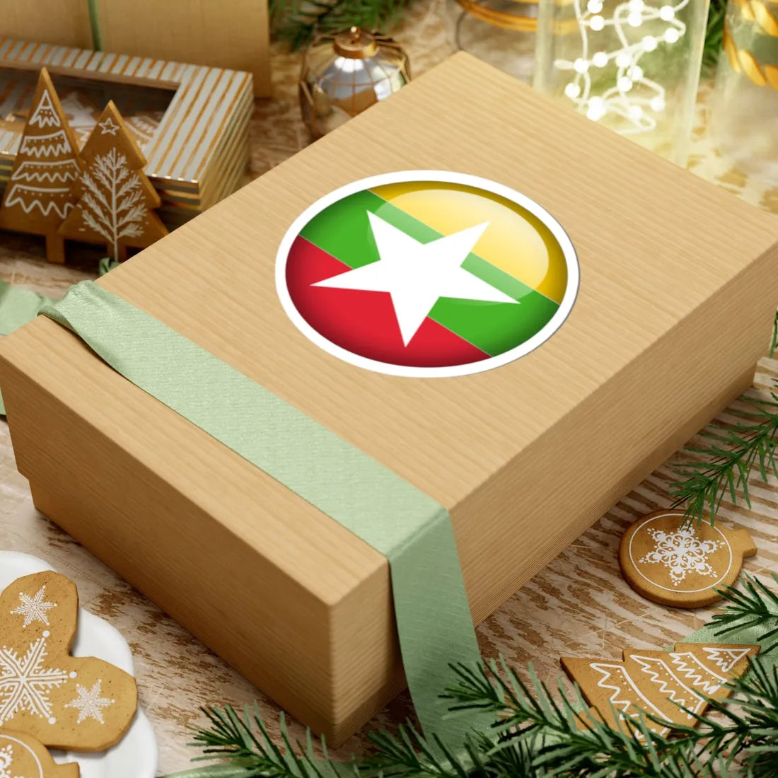 Flag orb Myanmar (Myanmar) STICKER Vinyl Kiss-Cut Decal - The Sticker Space