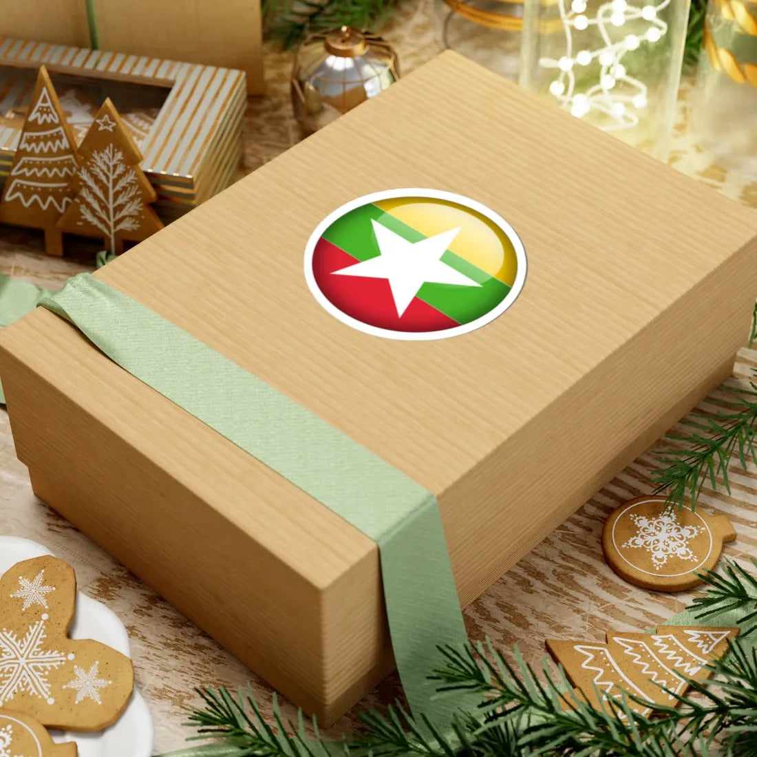 Flag orb Myanmar (Myanmar) STICKER Vinyl Kiss-Cut Decal - The Sticker Space