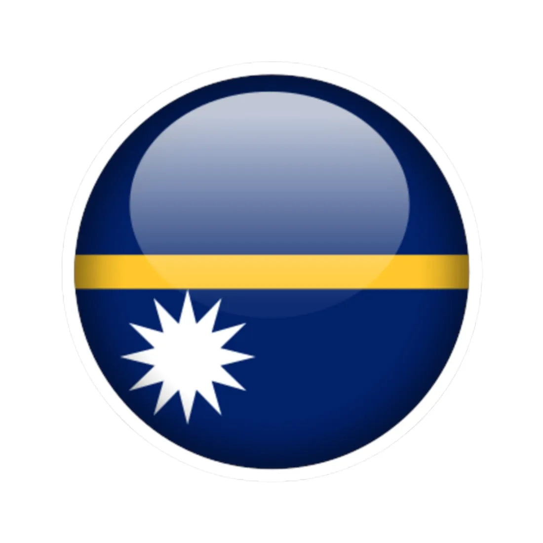 Flag orb Nauru (Nauru) STICKER Vinyl Kiss-Cut Decal 2 Inch White - The Sticker Space