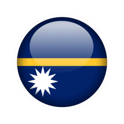 Flag orb Nauru (Nauru) STICKER Vinyl Kiss-Cut Decal 2 Inch White - The Sticker Space