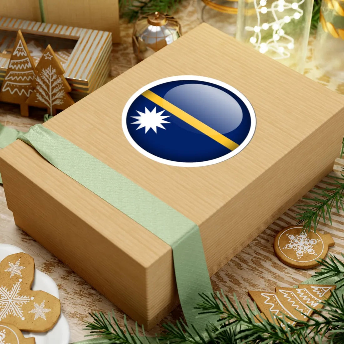 Flag orb Nauru (Nauru) STICKER Vinyl Kiss-Cut Decal - The Sticker Space