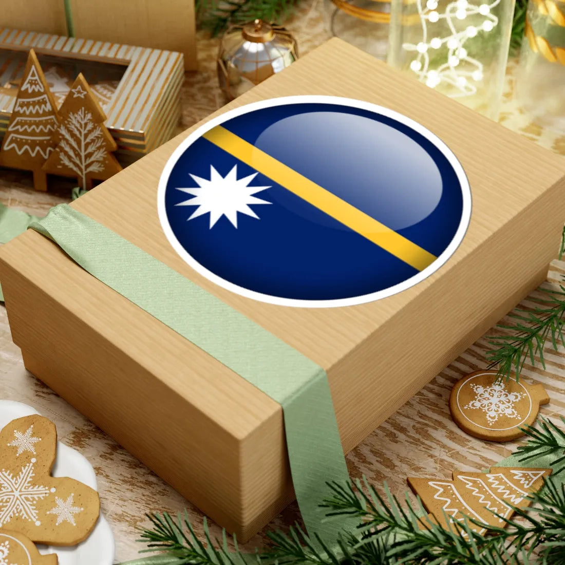 Flag orb Nauru (Nauru) STICKER Vinyl Kiss-Cut Decal - The Sticker Space