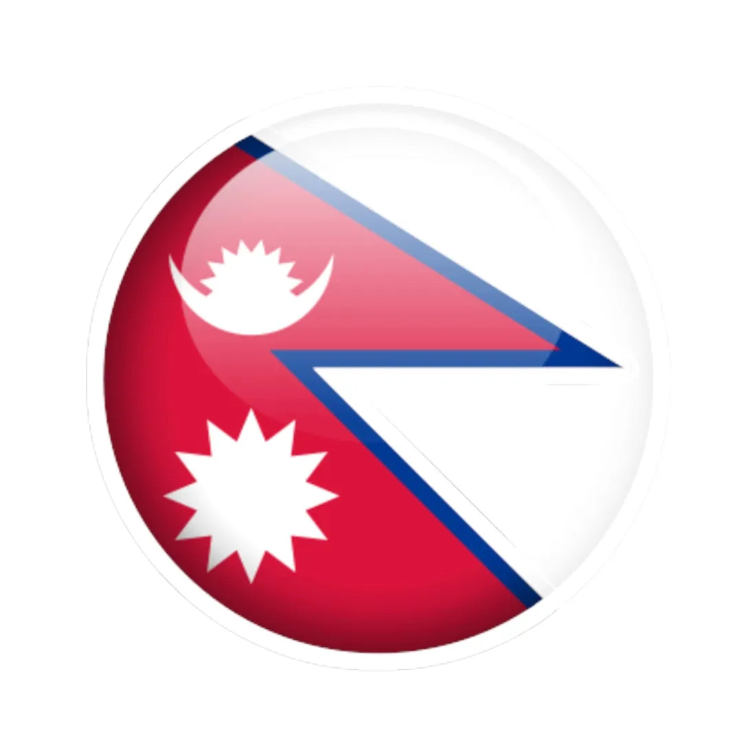Flag orb Nepal (Nepal) STICKER Vinyl Kiss-Cut Decal 6 Inch White - The Sticker Space