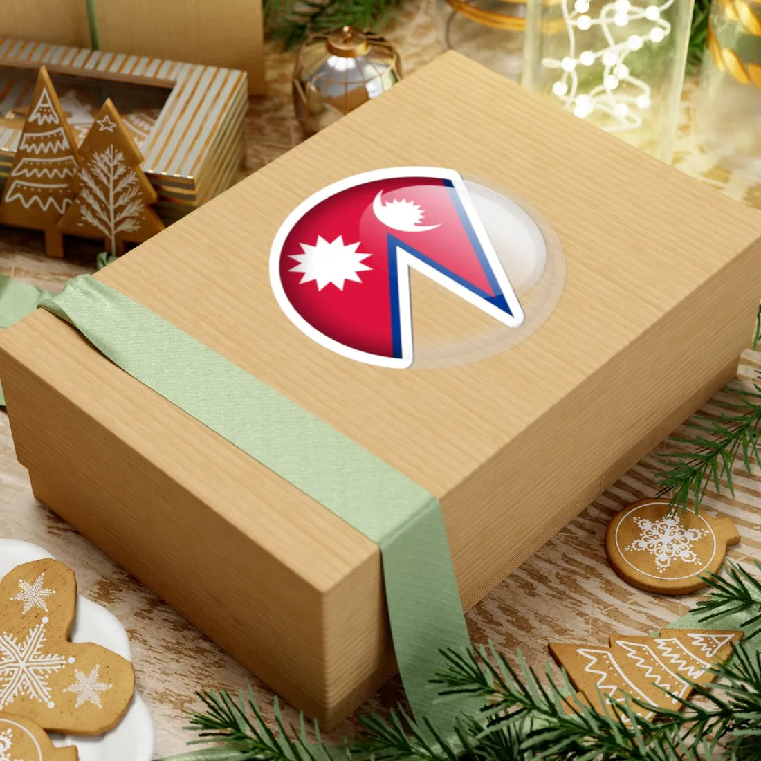 Flag orb Nepal (Nepal) STICKER Vinyl Kiss-Cut Decal - The Sticker Space