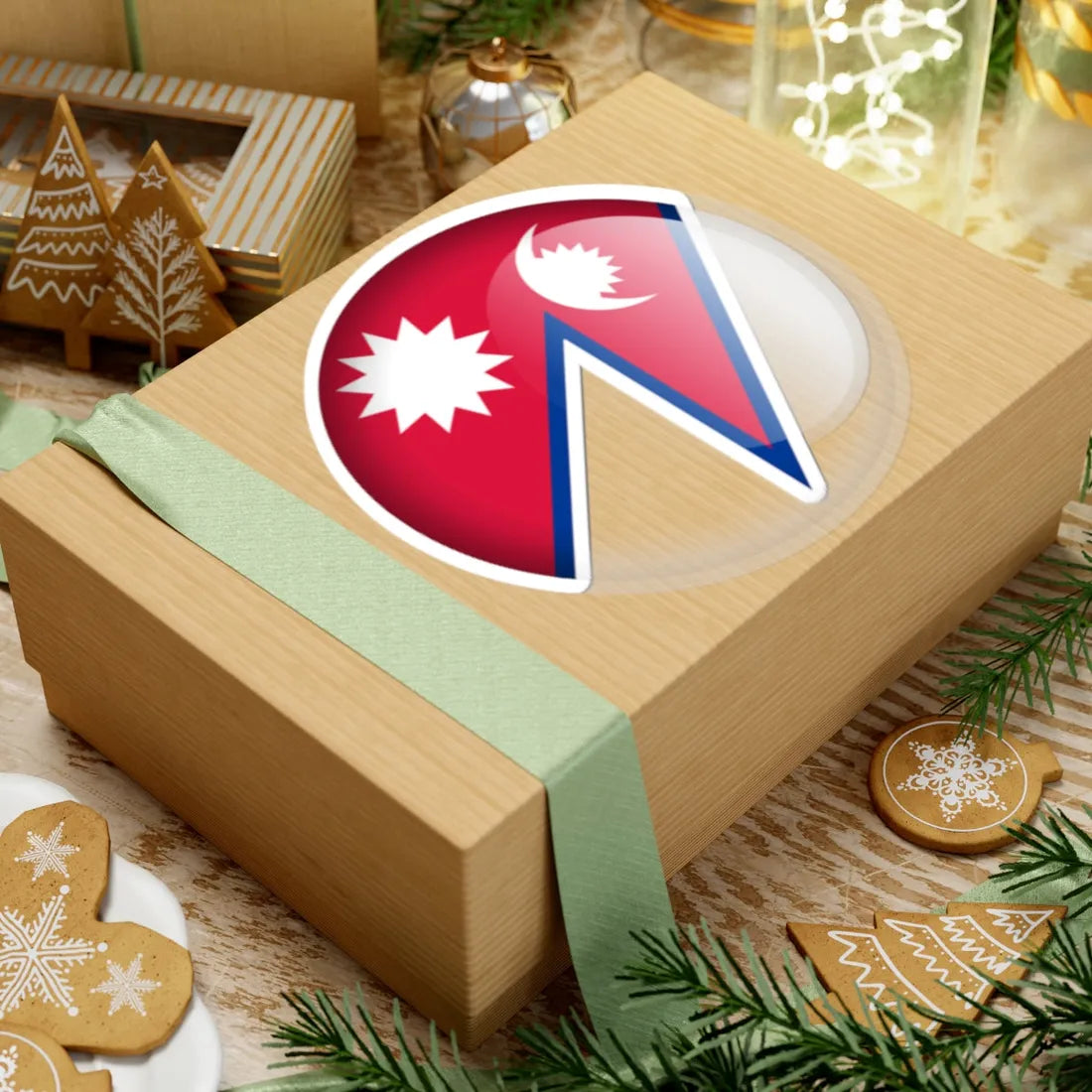 Flag orb Nepal (Nepal) STICKER Vinyl Kiss-Cut Decal - The Sticker Space