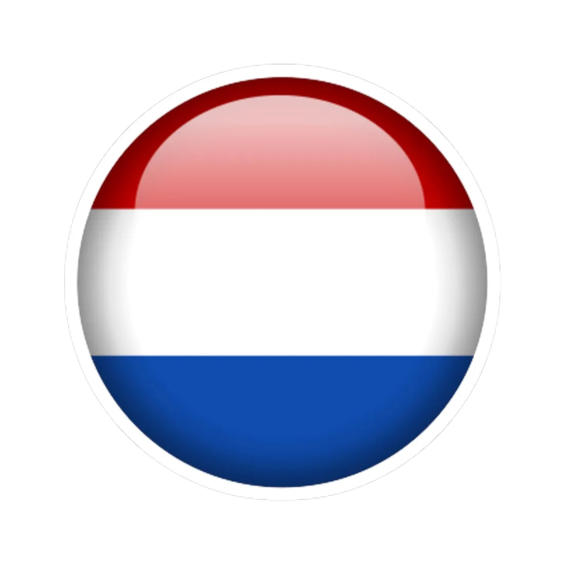 Flag orb Netherlands (Netherlands) STICKER Vinyl Kiss-Cut Decal 4 Inch White - The Sticker Space