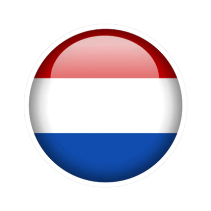 Flag orb Netherlands (Netherlands) STICKER Vinyl Kiss-Cut Decal 4 Inch White - The Sticker Space