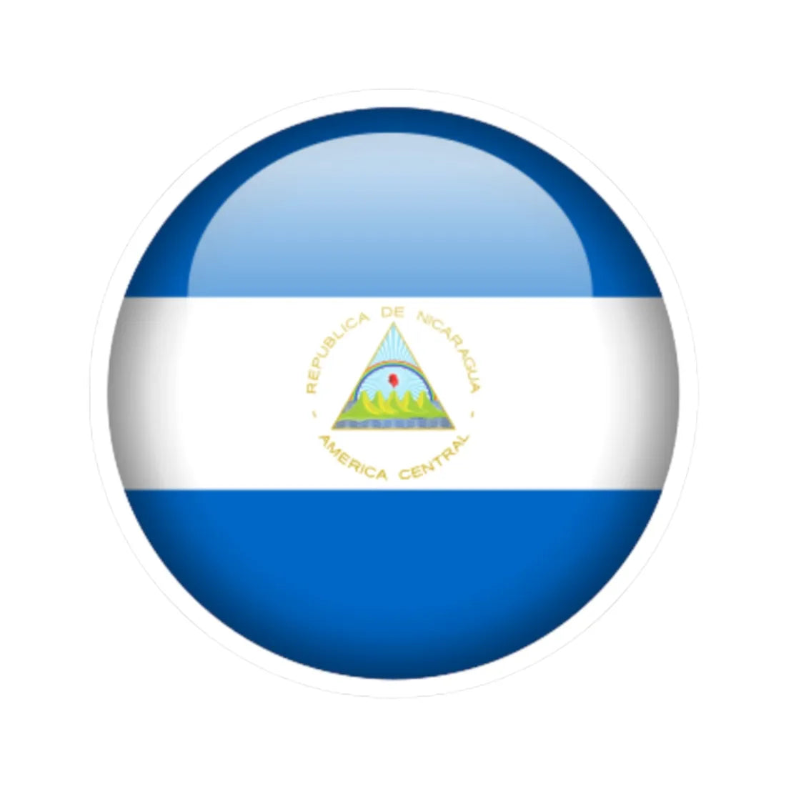 Flag orb Nicaragua (Nicaragua) STICKER Vinyl Kiss-Cut Decal 2 Inch White - The Sticker Space