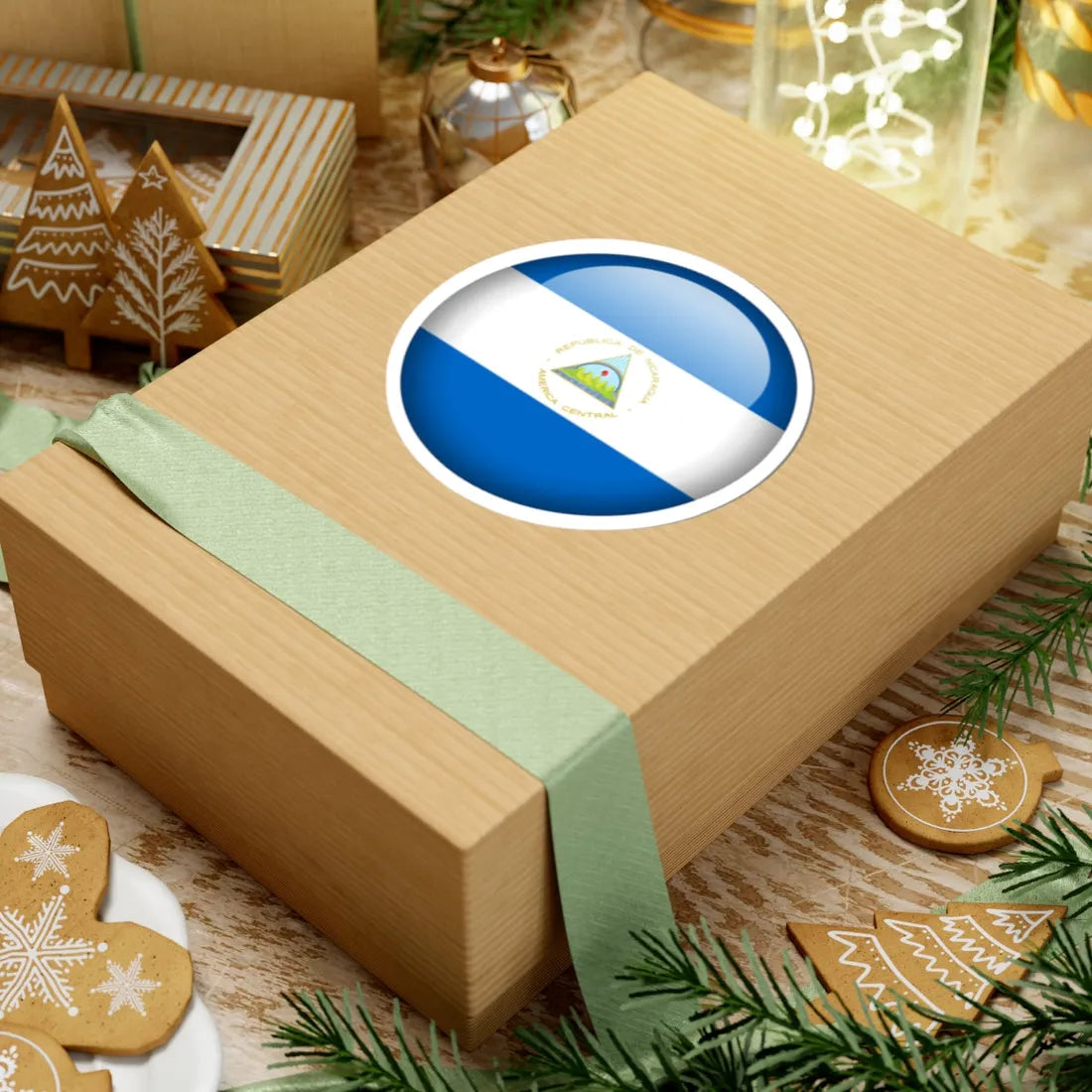 Flag orb Nicaragua (Nicaragua) STICKER Vinyl Kiss-Cut Decal - The Sticker Space