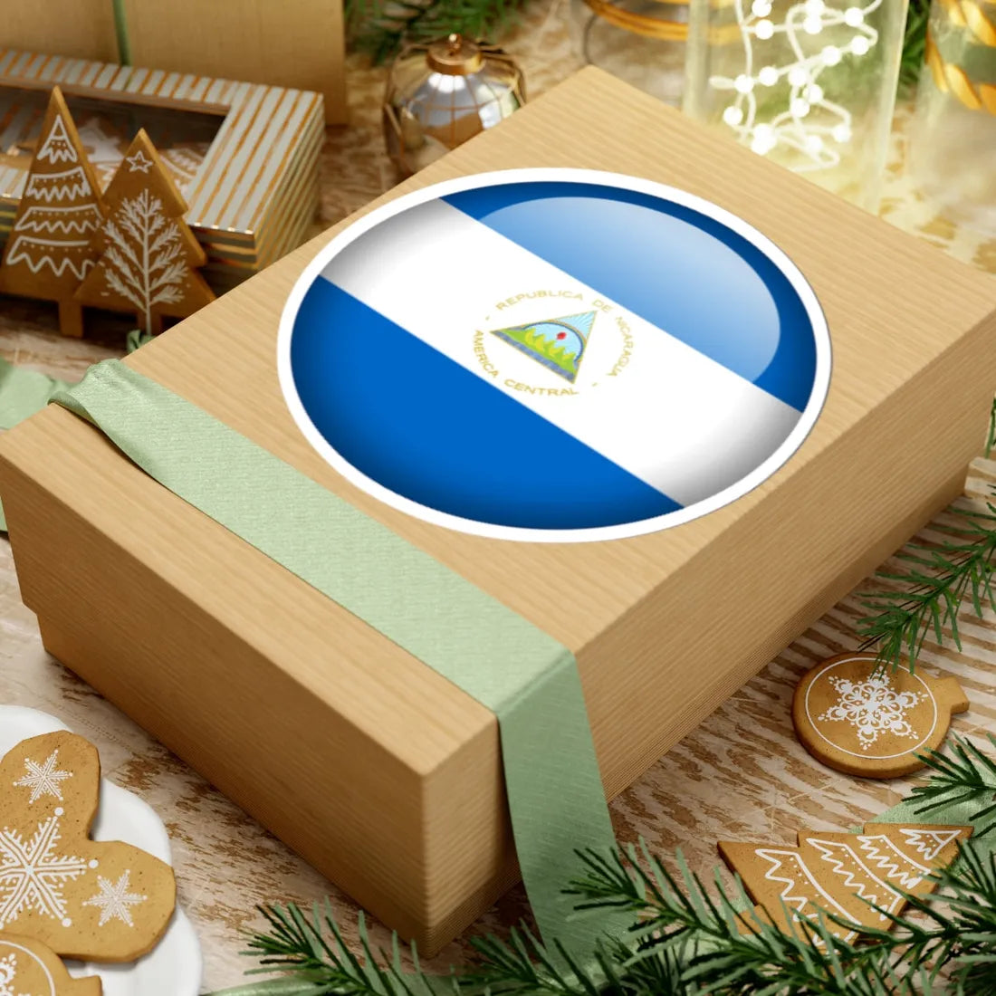 Flag orb Nicaragua (Nicaragua) STICKER Vinyl Kiss-Cut Decal - The Sticker Space