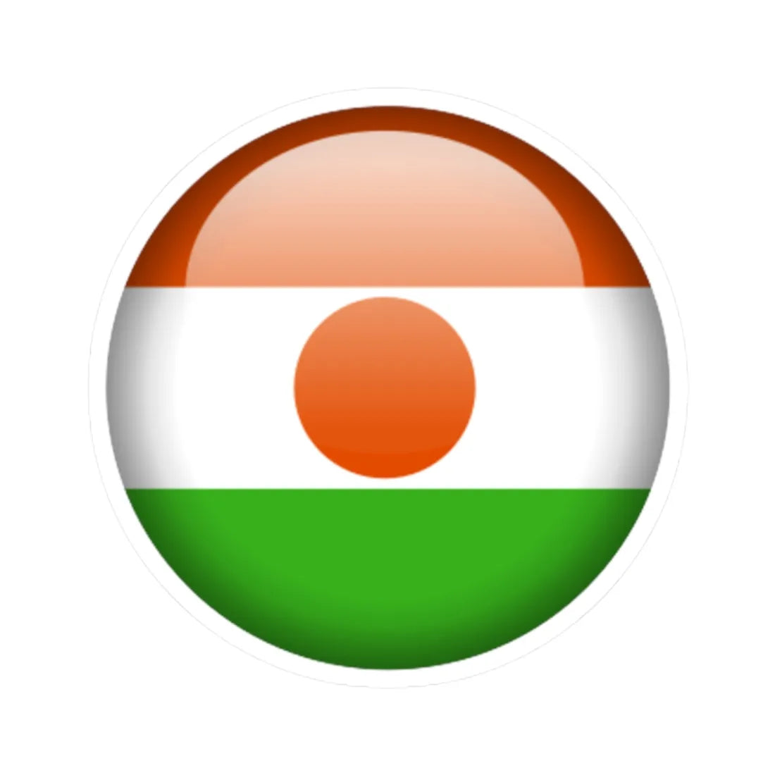 Flag orb Niger (Niger) STICKER Vinyl Kiss-Cut Decal 2 Inch White - The Sticker Space