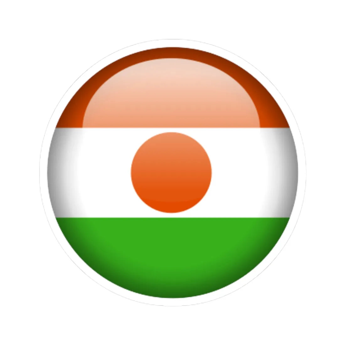 Flag orb Niger (Niger) STICKER Vinyl Kiss-Cut Decal 4 Inch White - The Sticker Space