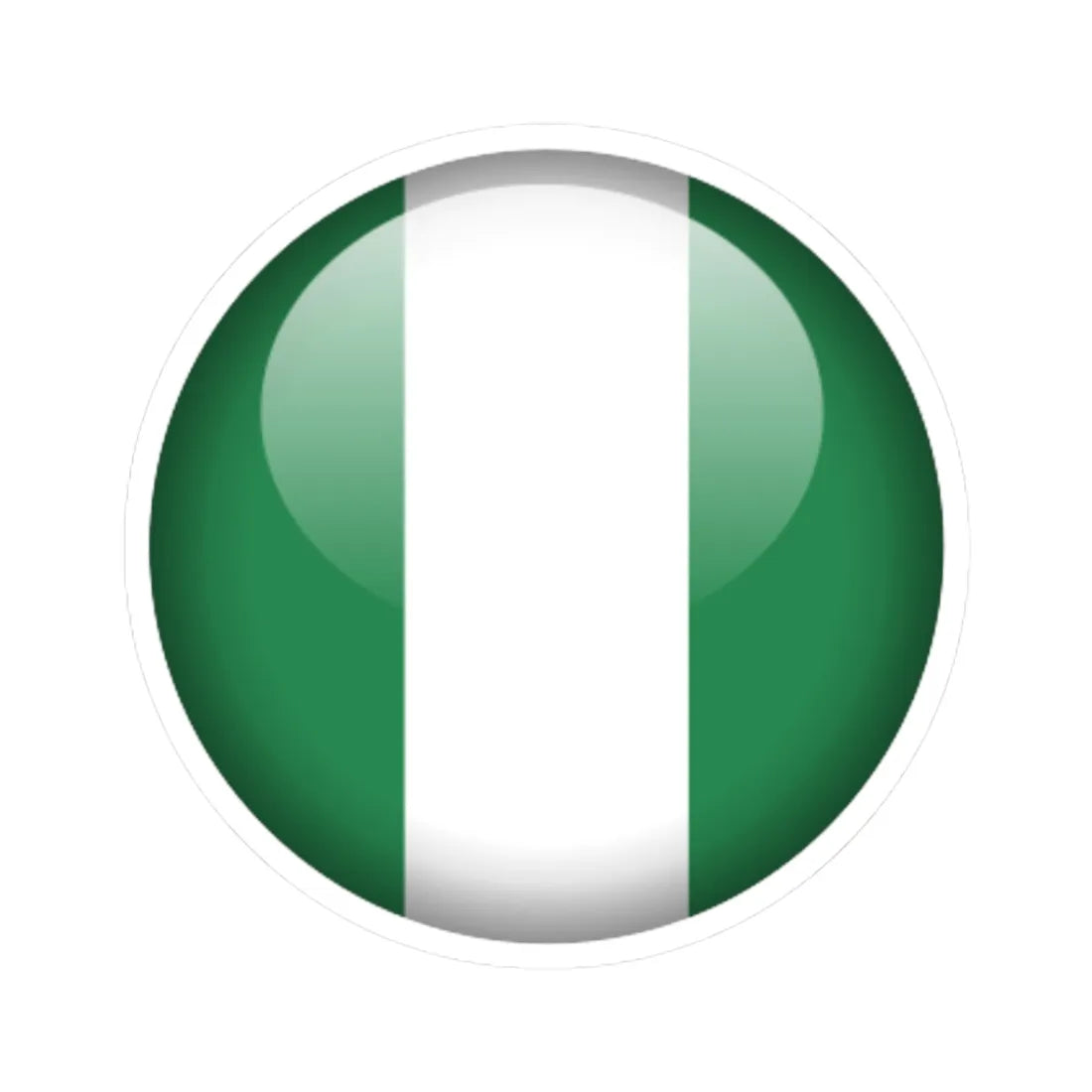 Flag orb Nigeria (Niger) STICKER Vinyl Kiss-Cut Decal 3 Inch White - The Sticker Space