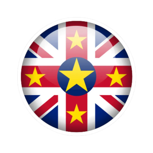 Flag orb Niue STICKER Vinyl Kiss-Cut Decal 2 Inch White - The Sticker Space