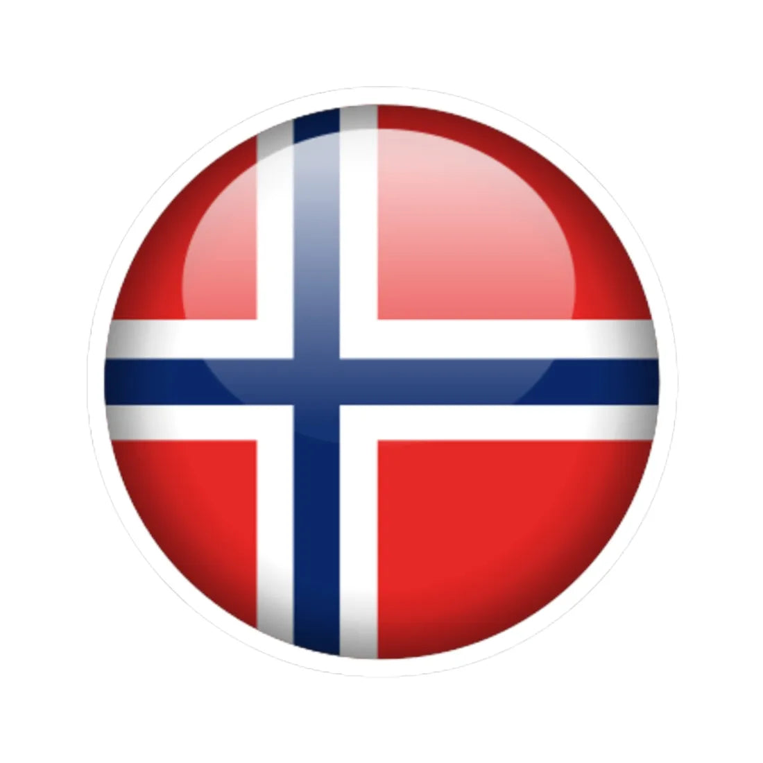 Flag orb Norway (Norway) STICKER Vinyl Kiss-Cut Decal 3 Inch White - The Sticker Space