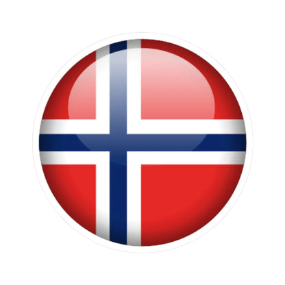 Flag orb Norway (Norway) STICKER Vinyl Kiss-Cut Decal 3 Inch White - The Sticker Space