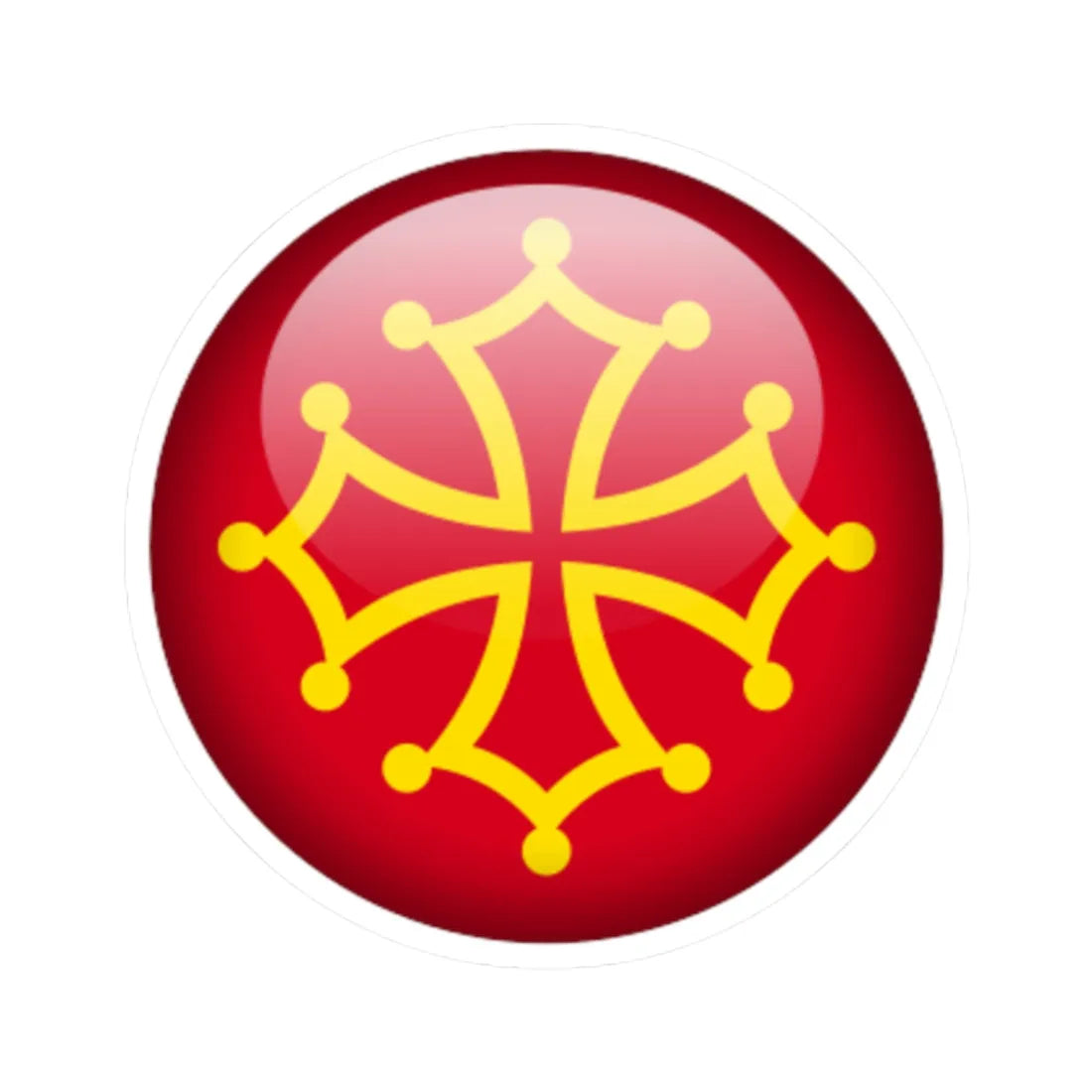 Flag orb Occitania (France) STICKER Vinyl Kiss-Cut Decal 2 Inch White - The Sticker Space