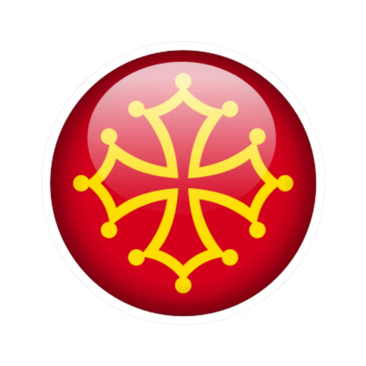 Flag orb Occitania (France) STICKER Vinyl Kiss-Cut Decal 2 Inch White - The Sticker Space