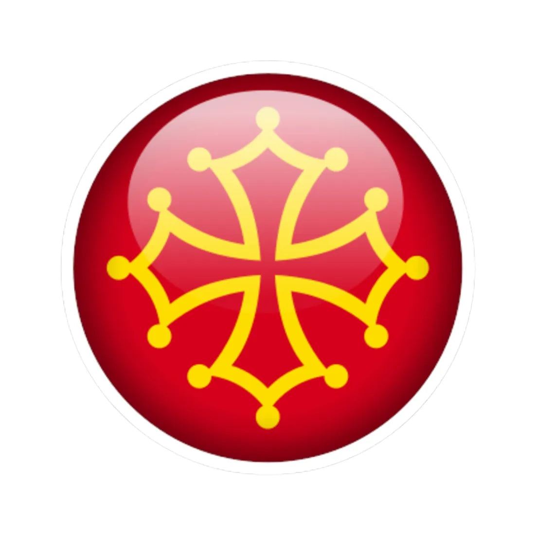 Flag orb Occitania (France) STICKER Vinyl Kiss-Cut Decal 3 Inch White - The Sticker Space