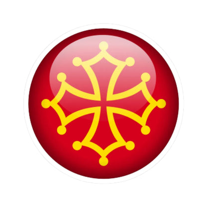 Flag orb Occitania (France) STICKER Vinyl Kiss-Cut Decal 3 Inch White - The Sticker Space