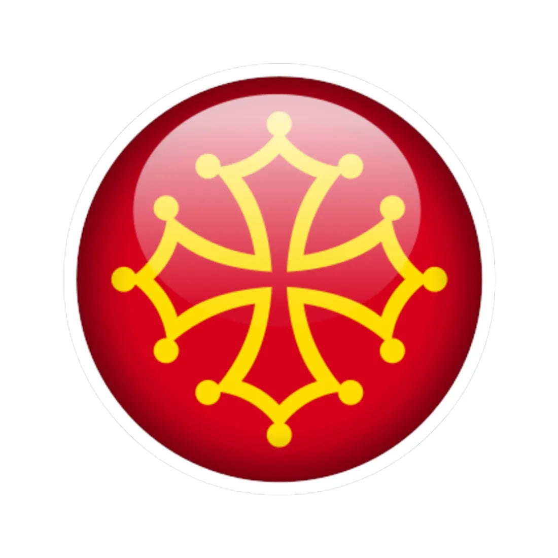 Flag orb Occitania (France) STICKER Vinyl Kiss-Cut Decal 4 Inch White - The Sticker Space