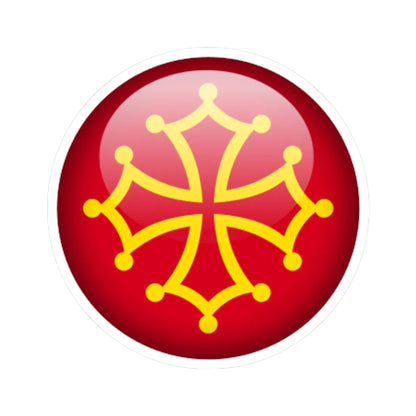 Flag orb Occitania (France) STICKER Vinyl Kiss-Cut Decal 4 Inch White - The Sticker Space