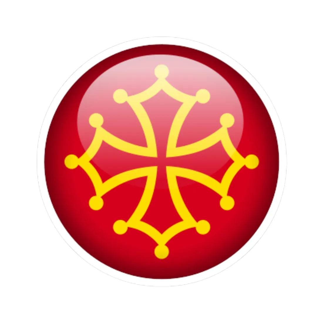 Flag orb Occitania (France) STICKER Vinyl Kiss-Cut Decal 6 Inch White - The Sticker Space