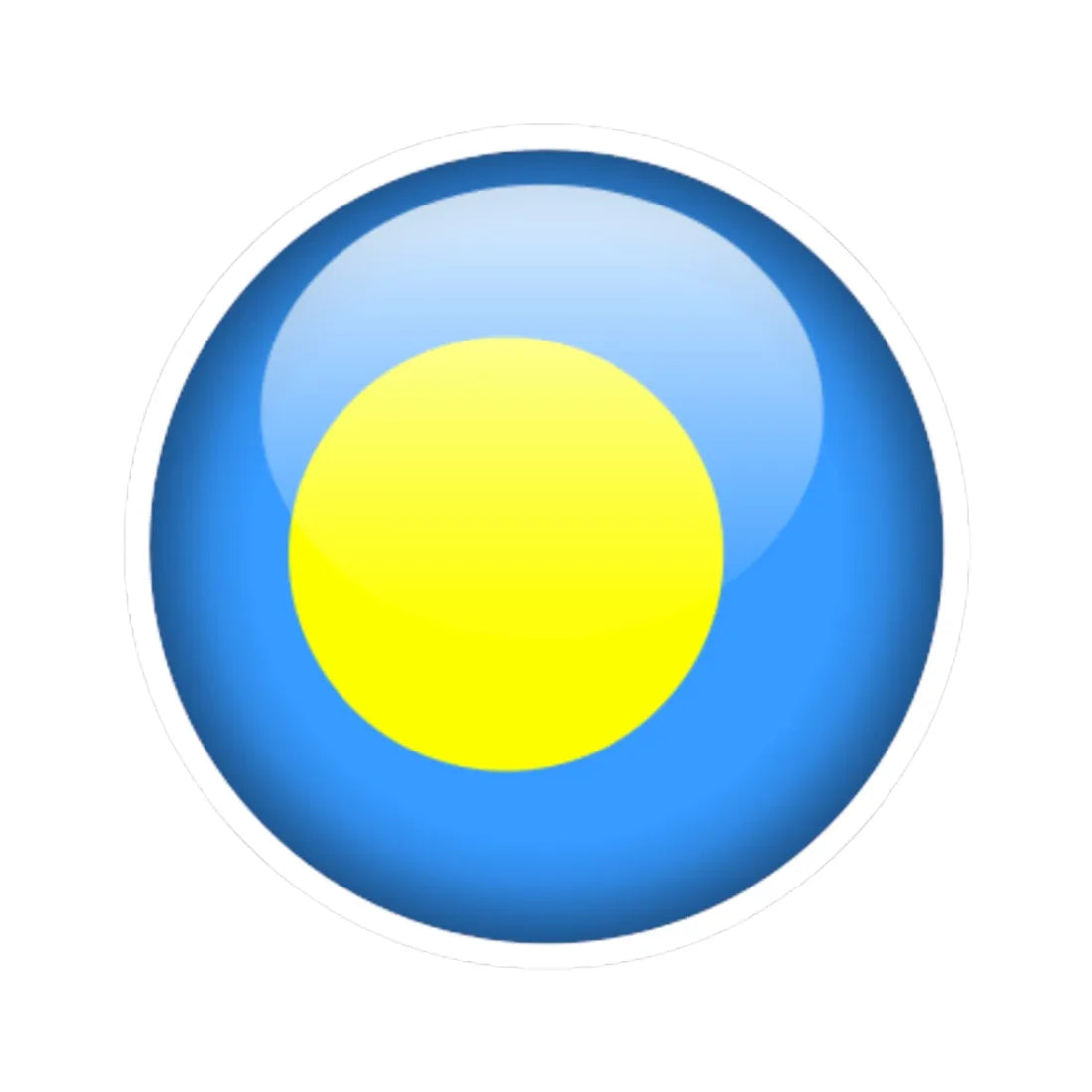 Flag orb Palau (Palau) STICKER Vinyl Kiss-Cut Decal 3 Inch White - The Sticker Space